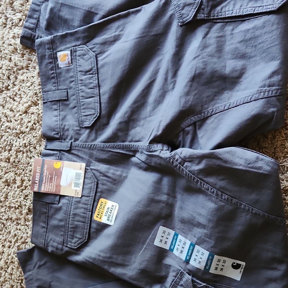 Carhartt NWT  Men's Relaxed Fit Gray Cargo Pant Size 36x32 - Picture 8 of 10